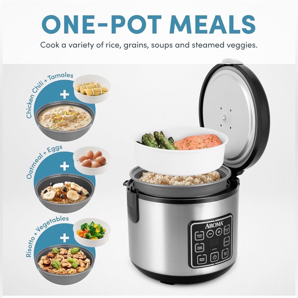 New Digital Rice Cooker, 4-Cup (Uncooked) / 8-Cup (Cooked), - Picture 4 of 9